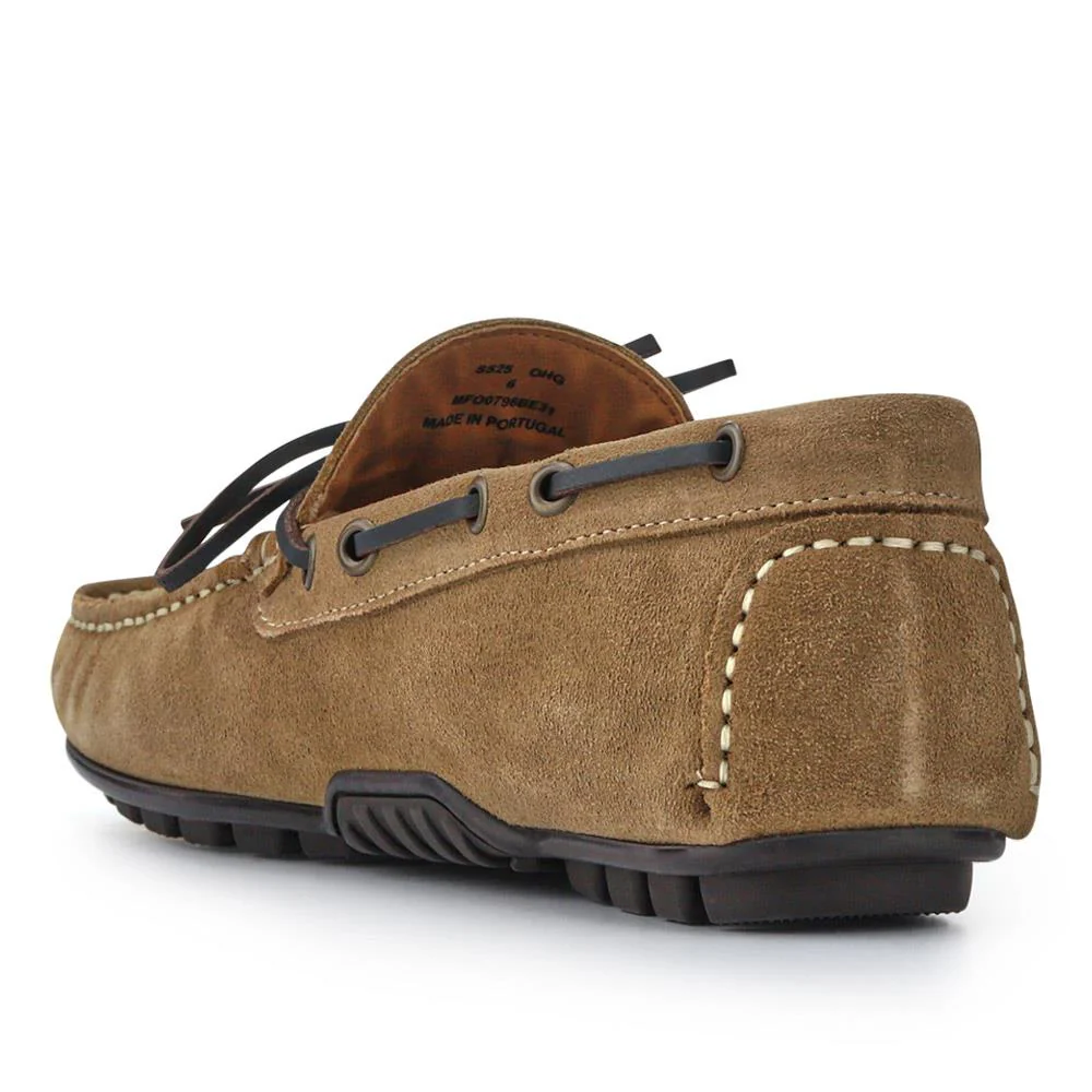 Leather Slip-On Moccasins - BARBR41501 / 327 360 - Taupe - Image 3