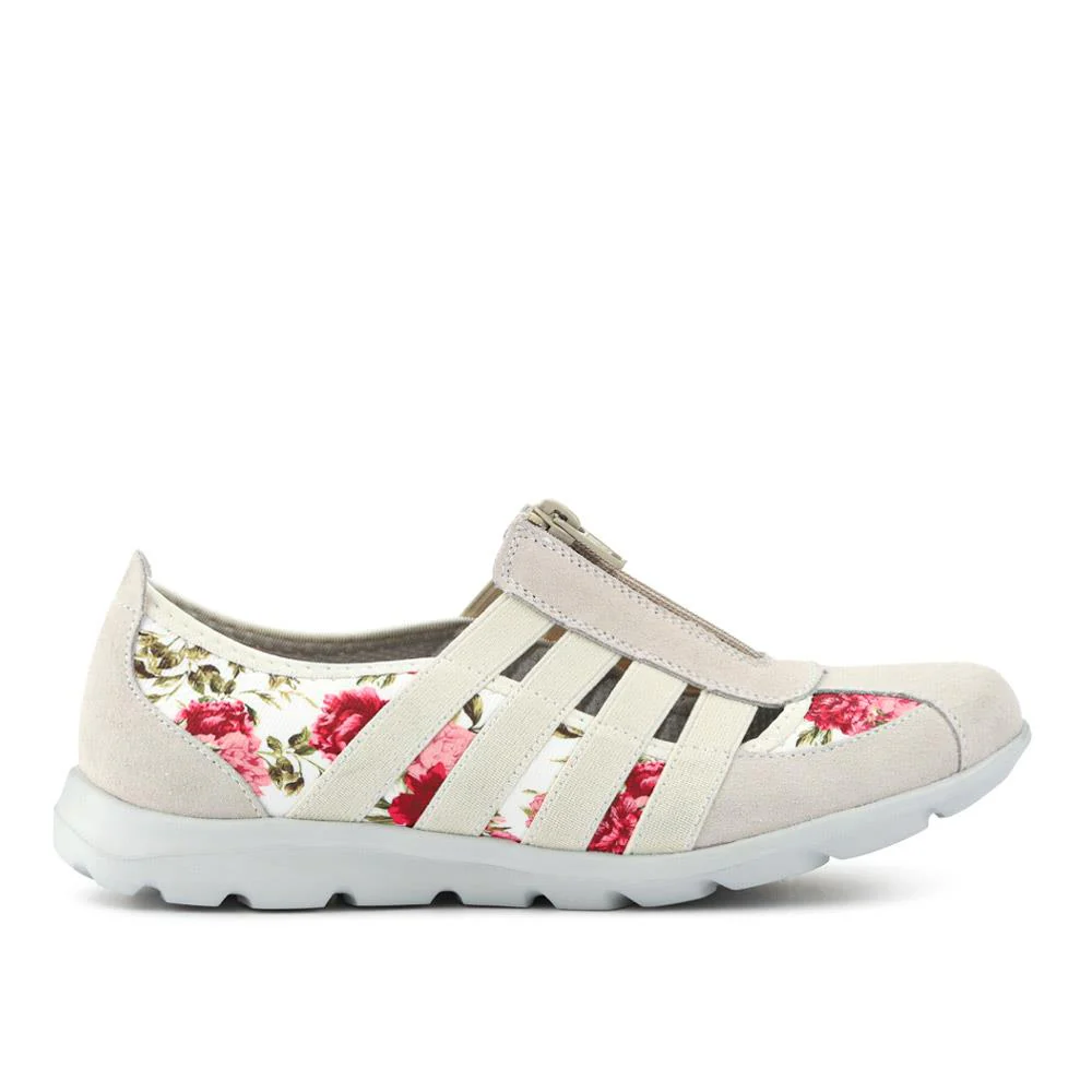 Leather Slip-On Shoes - BRK24000 / 308 245 - Beige-Floral - Image 2