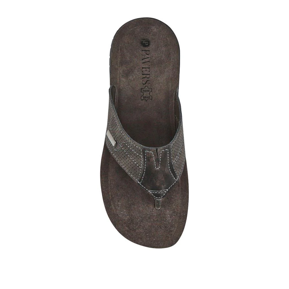 Leather Toe Post Sandals - INB41007 / 326 984 - Black - Image 4