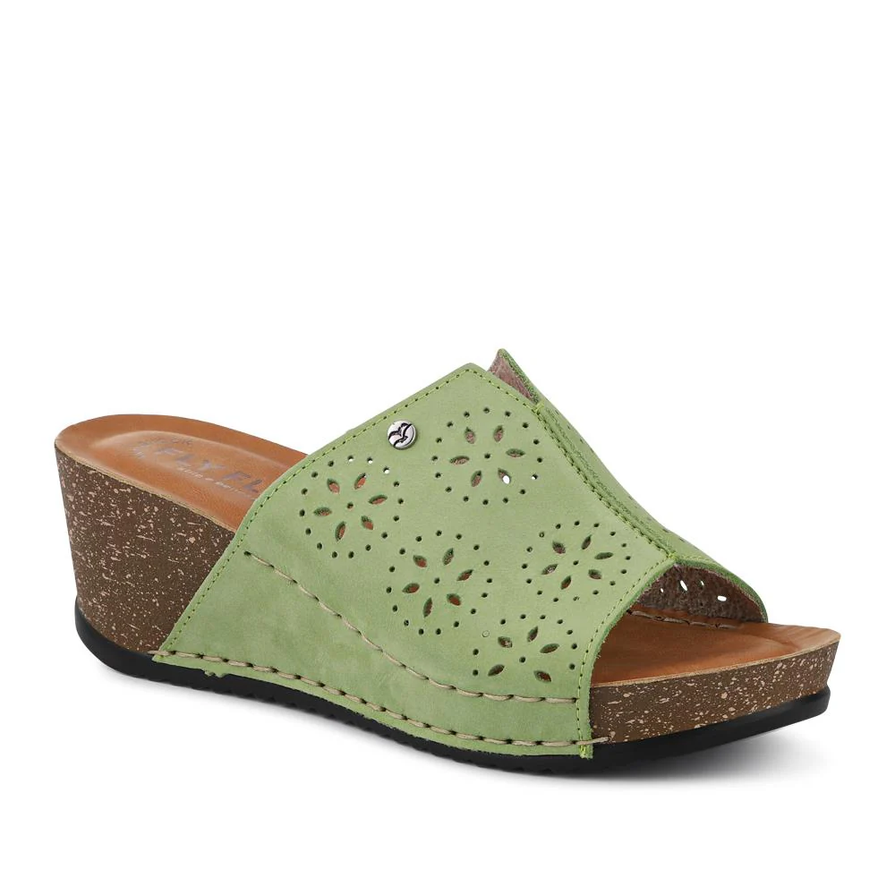 Leather Wedge-Heeled Mules - FLY41038 / 326 654 - Image 2