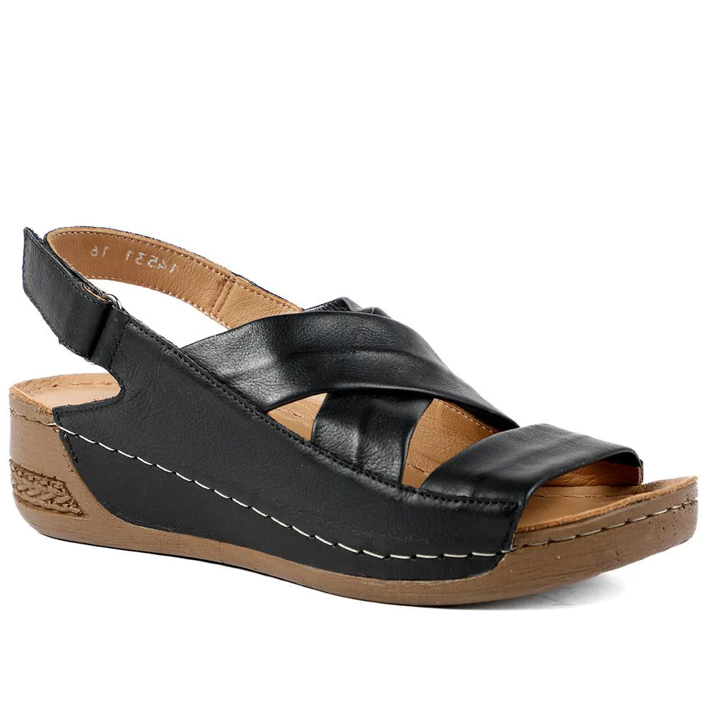 Leather Wedge Sandals - AS43000 / 329 299 - Image 2