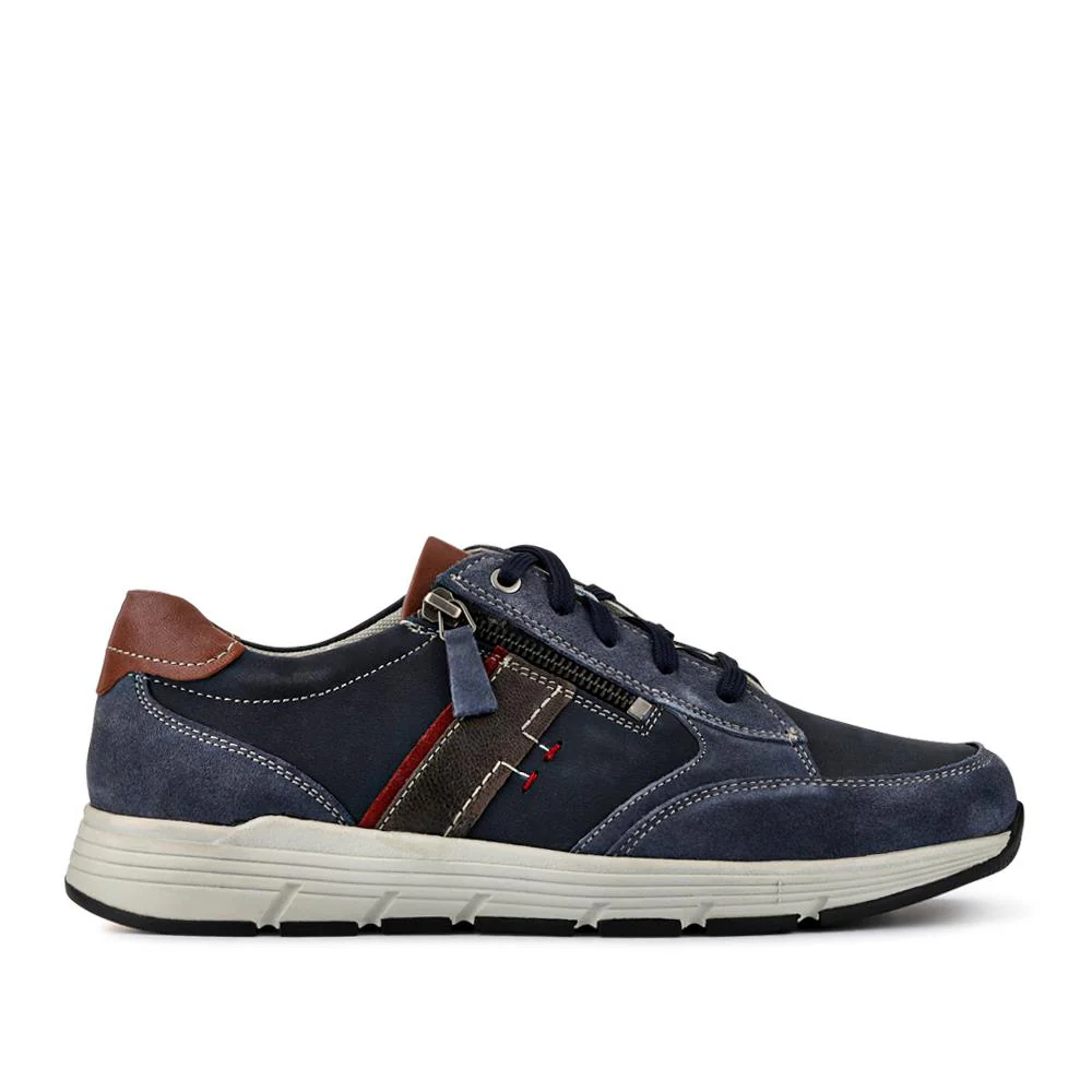 Leather Wide-Fit Lace-Up Shoes - PARK41041 / 327 282 - Blue - Image 2