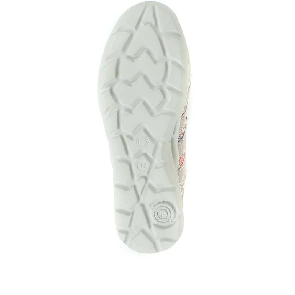 Leather Wide-Fit Slip-On Shoes - BRK24000 / 308 245 - Floral - Image 4