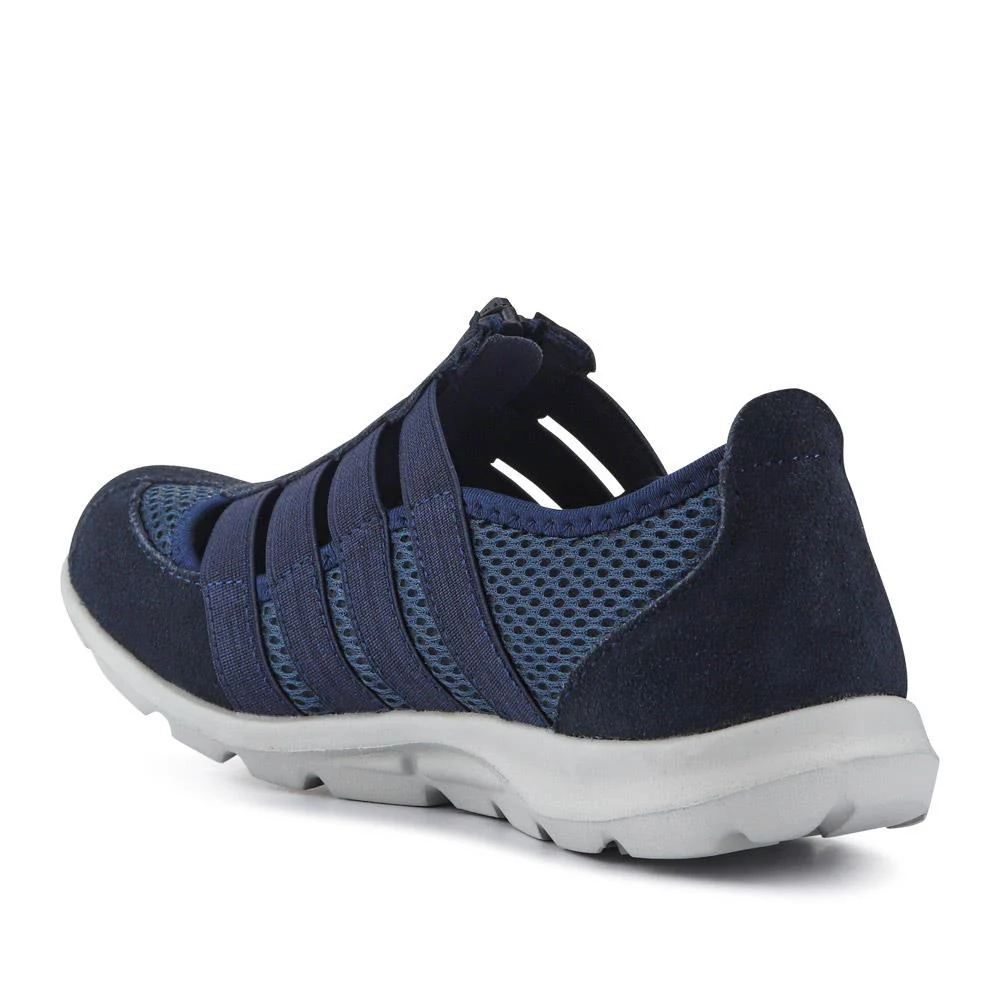 Leather Wide-Fit Slip-On Shoes - BRK24000 / 308 245 - Navy - Image 3