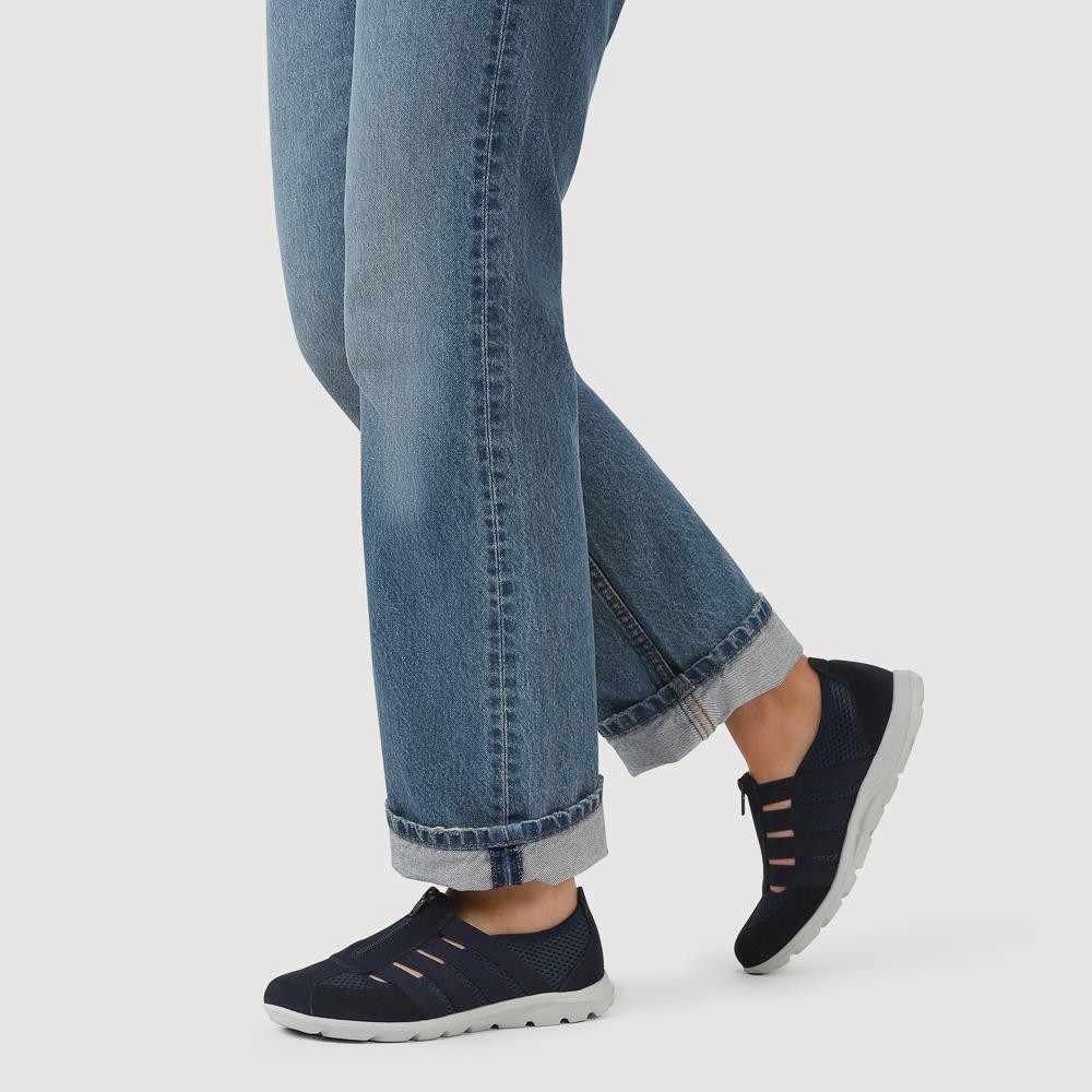 Leather Wide-Fit Slip-On Shoes - BRK24000 / 308 245 - Navy - Image 5