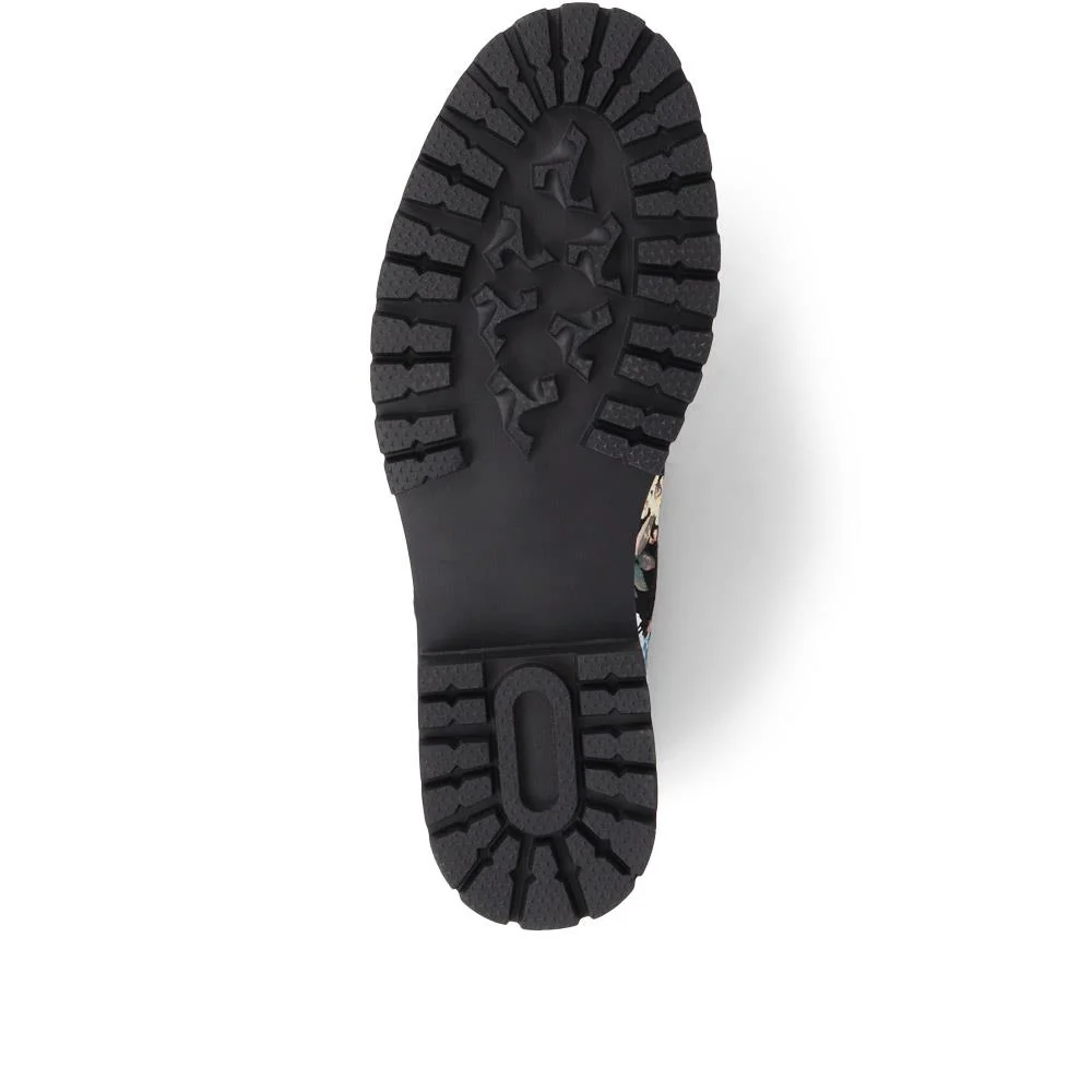 Lightweight Lace-Up Shoes - WBINS36118 / 322 793 - Black-Pink Floral - Image 4