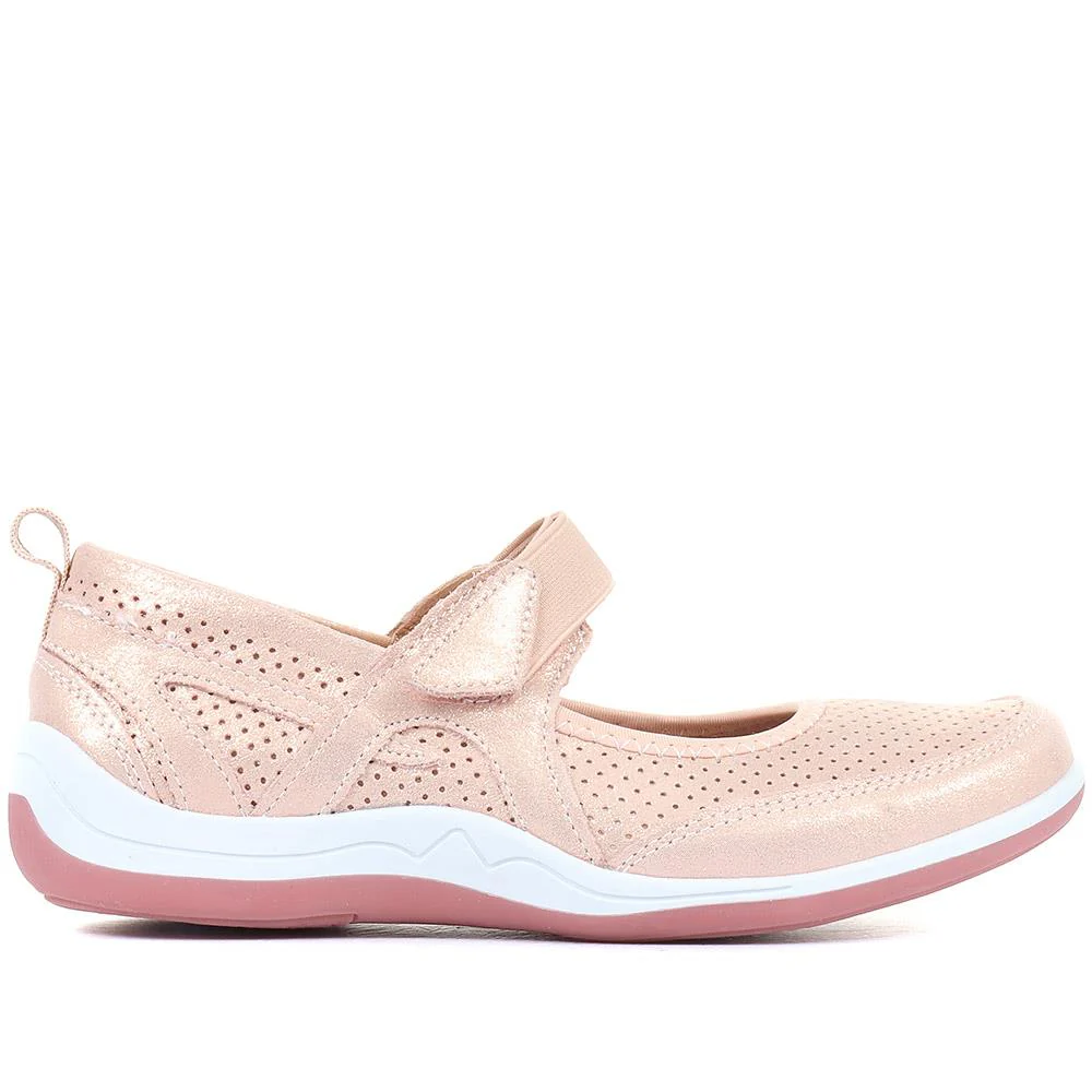 Lightweight Mary-Jane Ladies Trainers - BRK33019 / 319 642 - Rose Gold - Image 3