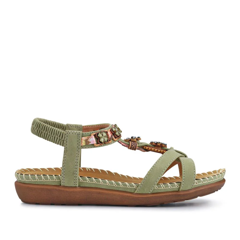 Lightweight Wedge Heel Mules - BAIZH41006 / 327 081 - Sage - Image 3