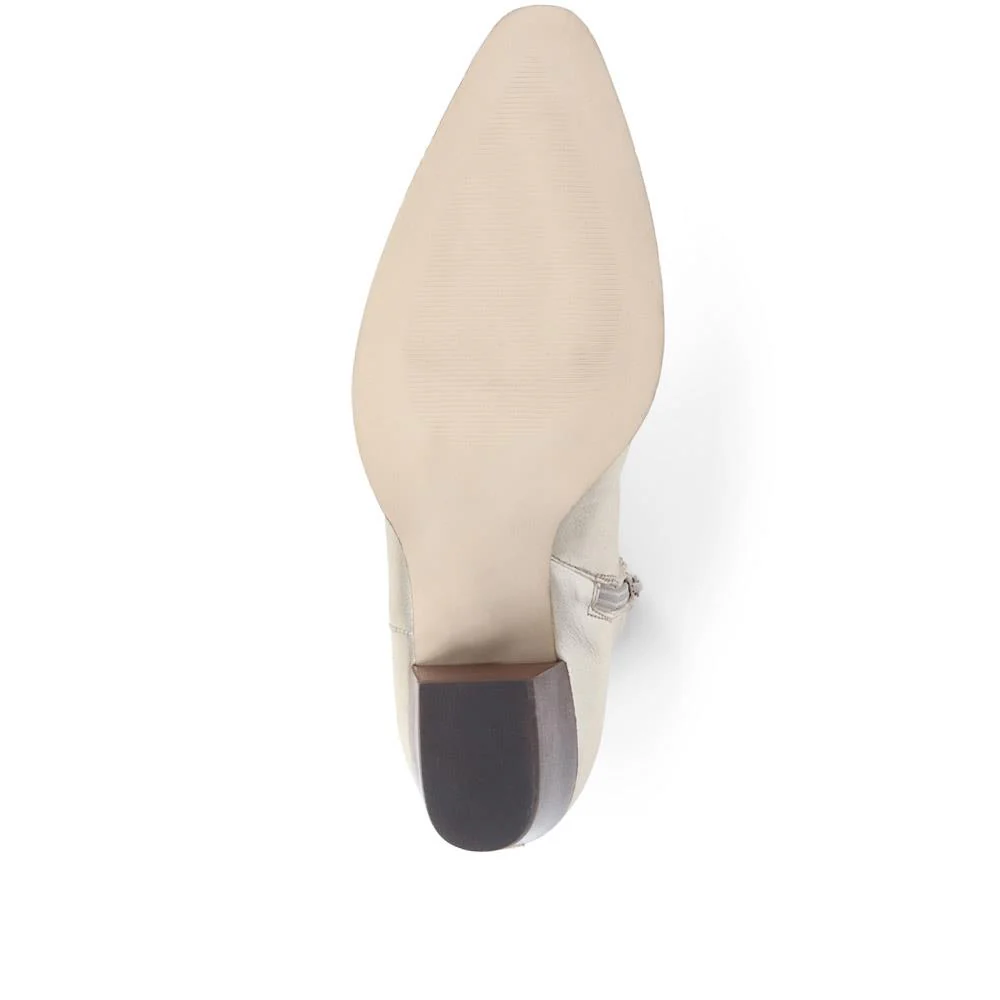 Lizia Heeled Leather Ankle Boots - LIZIA / 324 369 - Gold - Image 4