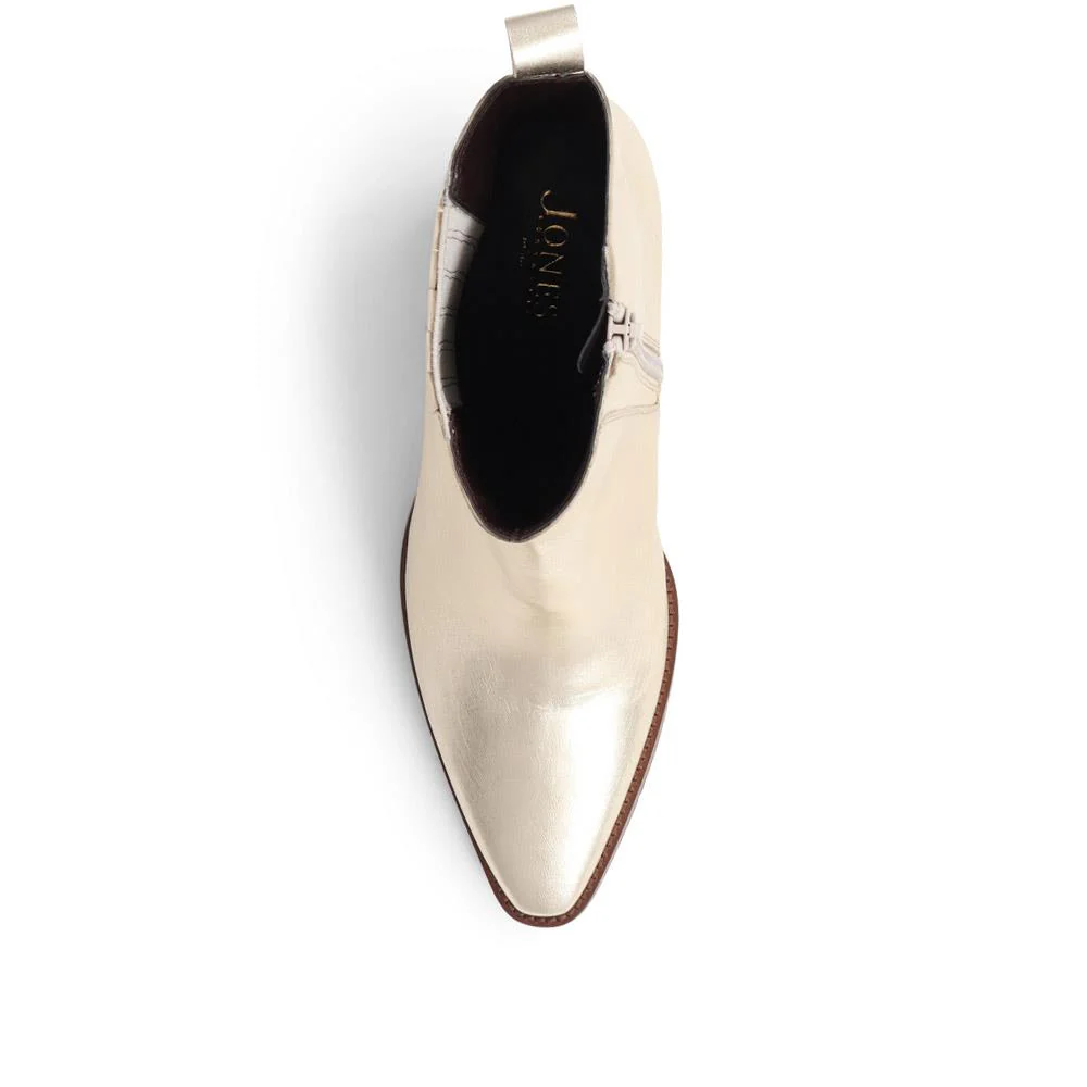 Lizia Heeled Leather Ankle Boots - LIZIA / 324 369 - Gold - Image 5