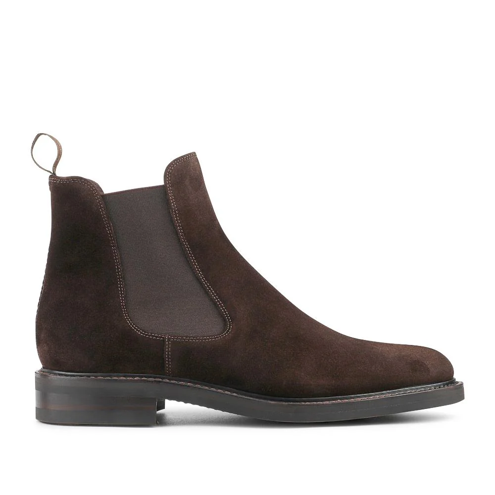 Loake Goodyear Welted Leather Chelsea Boots - LOA42501 / 328 637 - Dark Brown Suede - Image 2