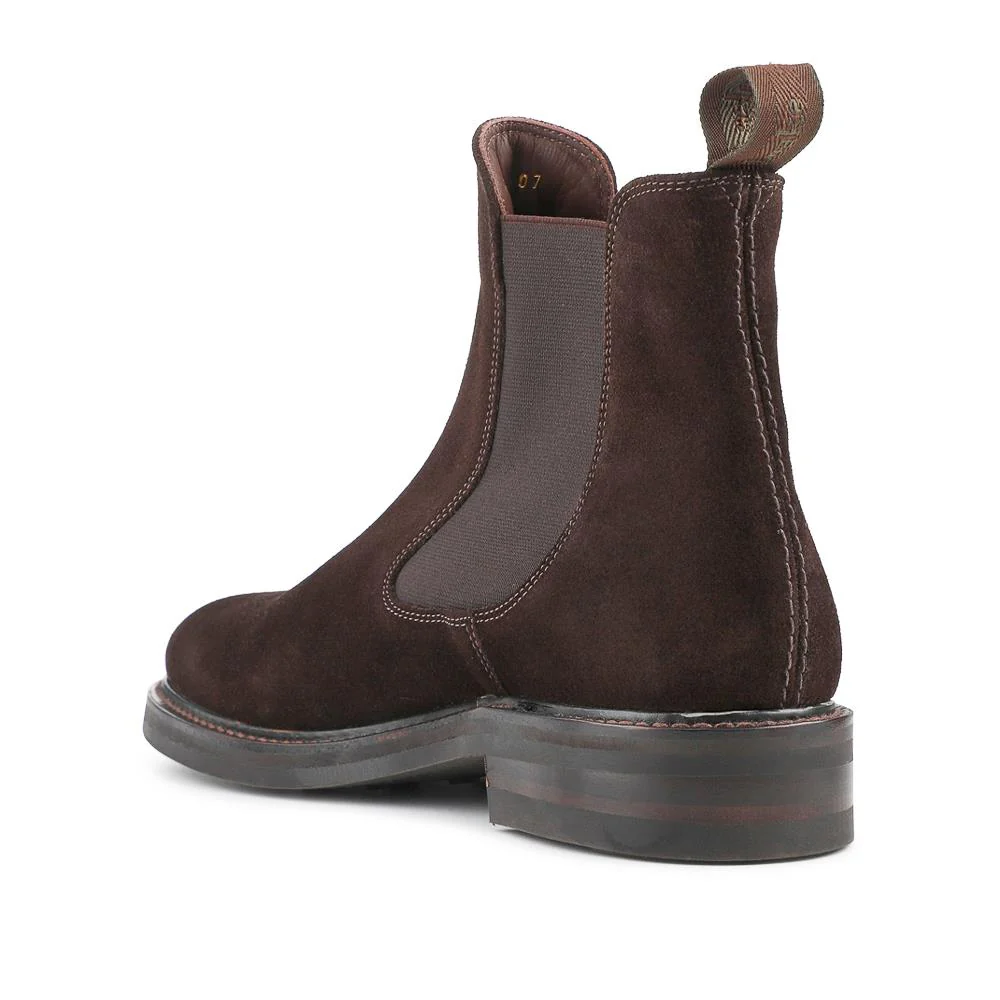 Loake Goodyear Welted Leather Chelsea Boots - LOA42501 / 328 637 - Dark Brown Suede - Image 3