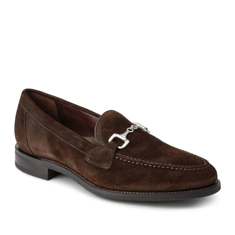 Loake Leather Buckled Loafers - LOA42500 / 328 636 - Dark Brown Suede