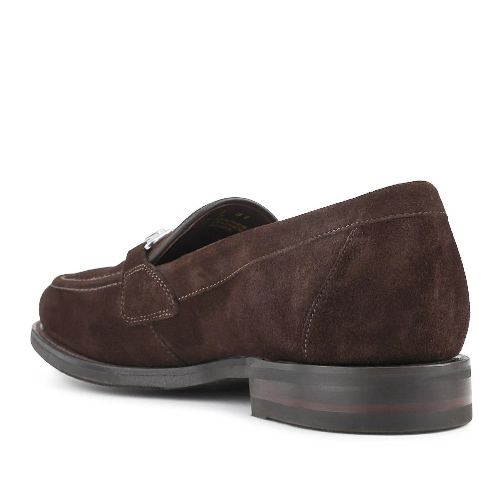 Loake Leather Buckled Loafers - LOA42500 / 328 636 - Dark Brown Suede - Image 3