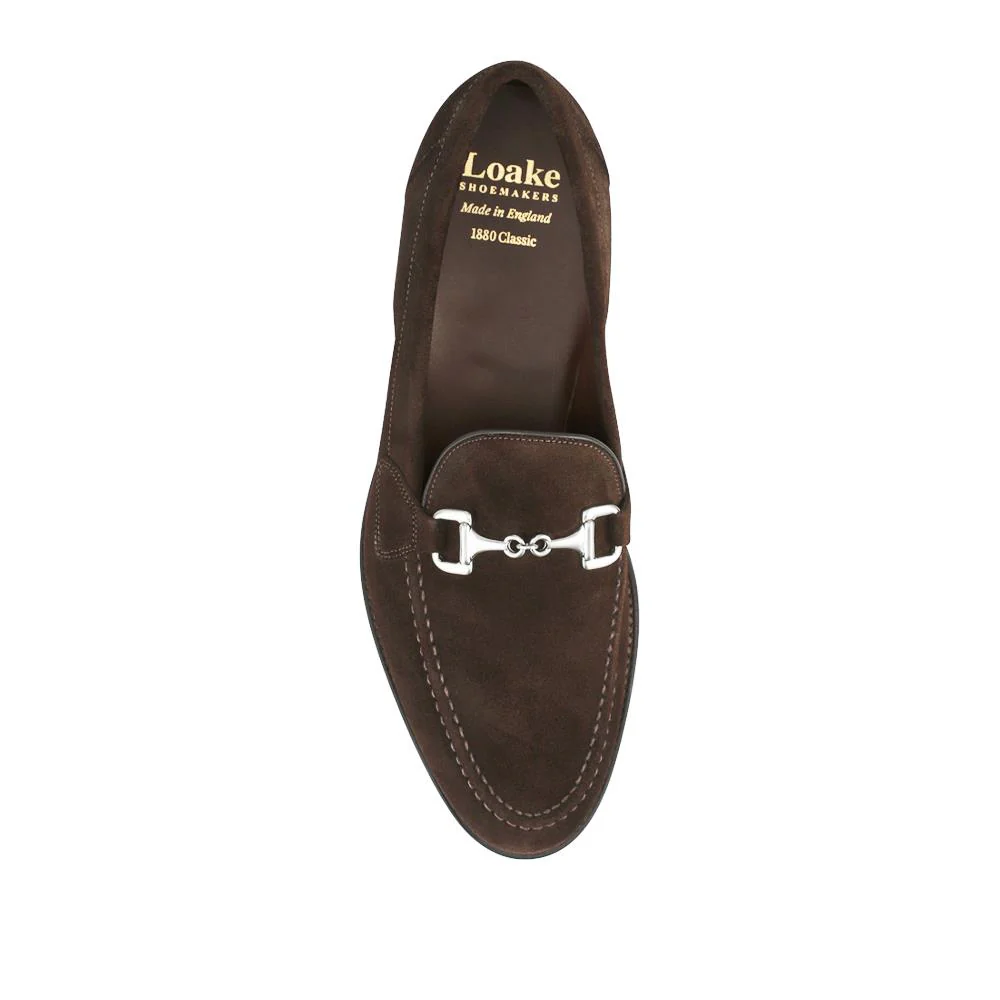 Loake Leather Buckled Loafers - LOA42500 / 328 636 - Dark Brown Suede - Image 4