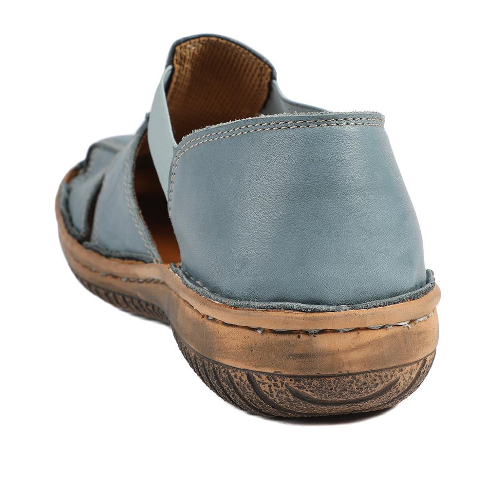 Loretta Leather Elasticated Slip On Shoes - HAK43001 / 329 375 - Denim - Image 4