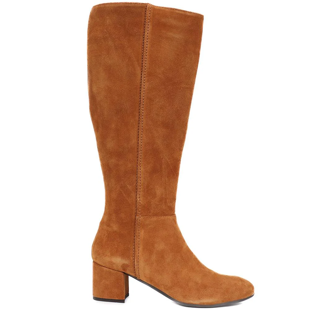 Lou LouR Regular Calf Knee-High Suede Boots - LOULOUR / 324 364 - Cognac - Image 3