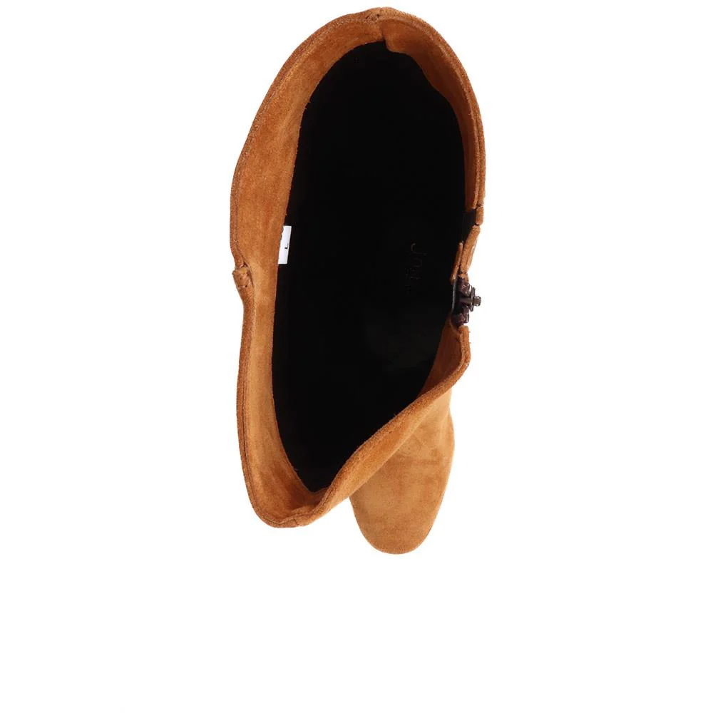 Lou LouR Regular Calf Knee-High Suede Boots - LOULOUR / 324 364 - Cognac - Image 6