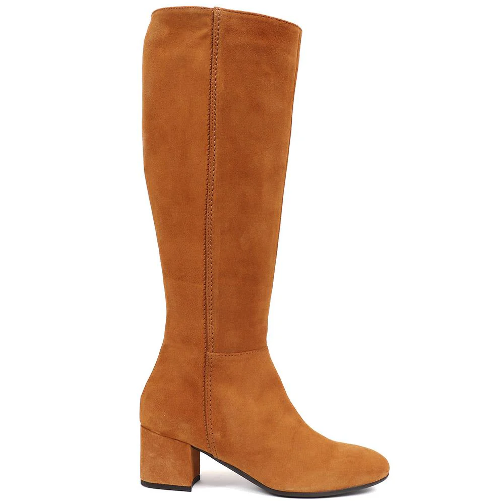 Lou Lous Slim Calf Knee-High Suede Boots - LOULOUS / 324 363 - Cognac - Image 2