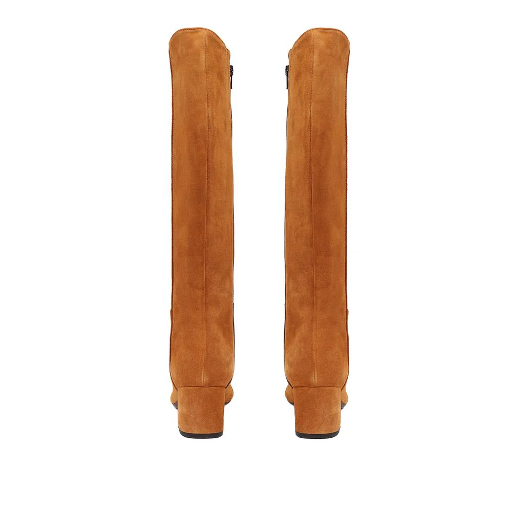 Lou Lous Slim Calf Knee-High Suede Boots - LOULOUS / 324 363 - Cognac - Image 3