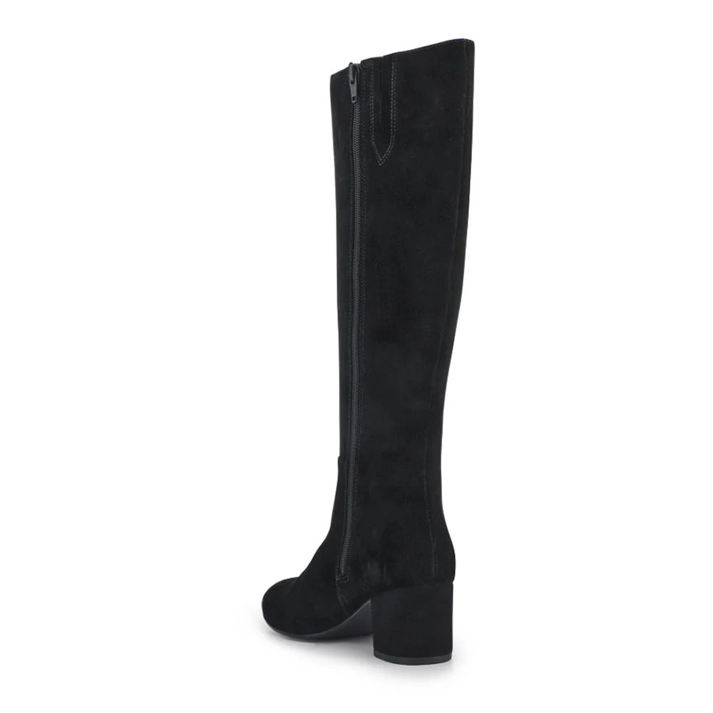 LouLou1 Extra Slim Calf Fit Leather Long Boots - LOULOU1XS / 328 287 - Black Suede - Image 3
