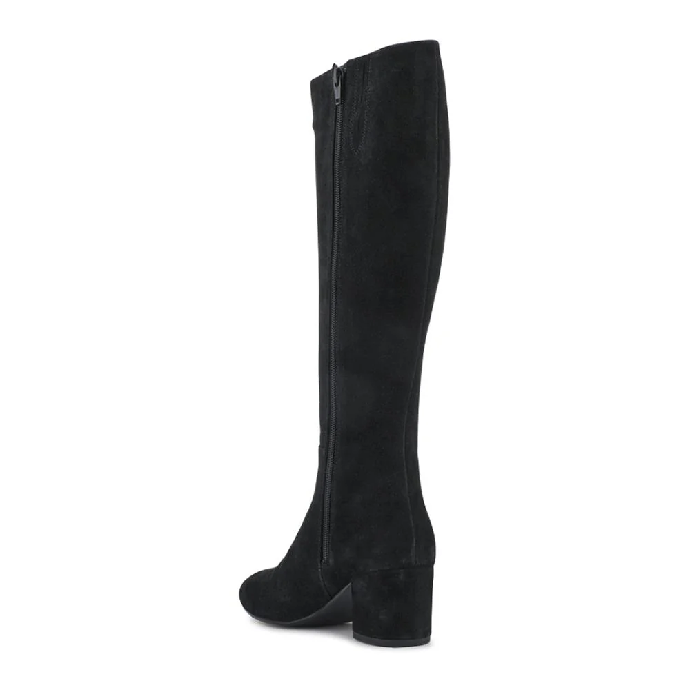 LouLou1 Large Calf Fit Leather Long Boots - LOULOU1L / 328 292 - Black Suede - Image 3