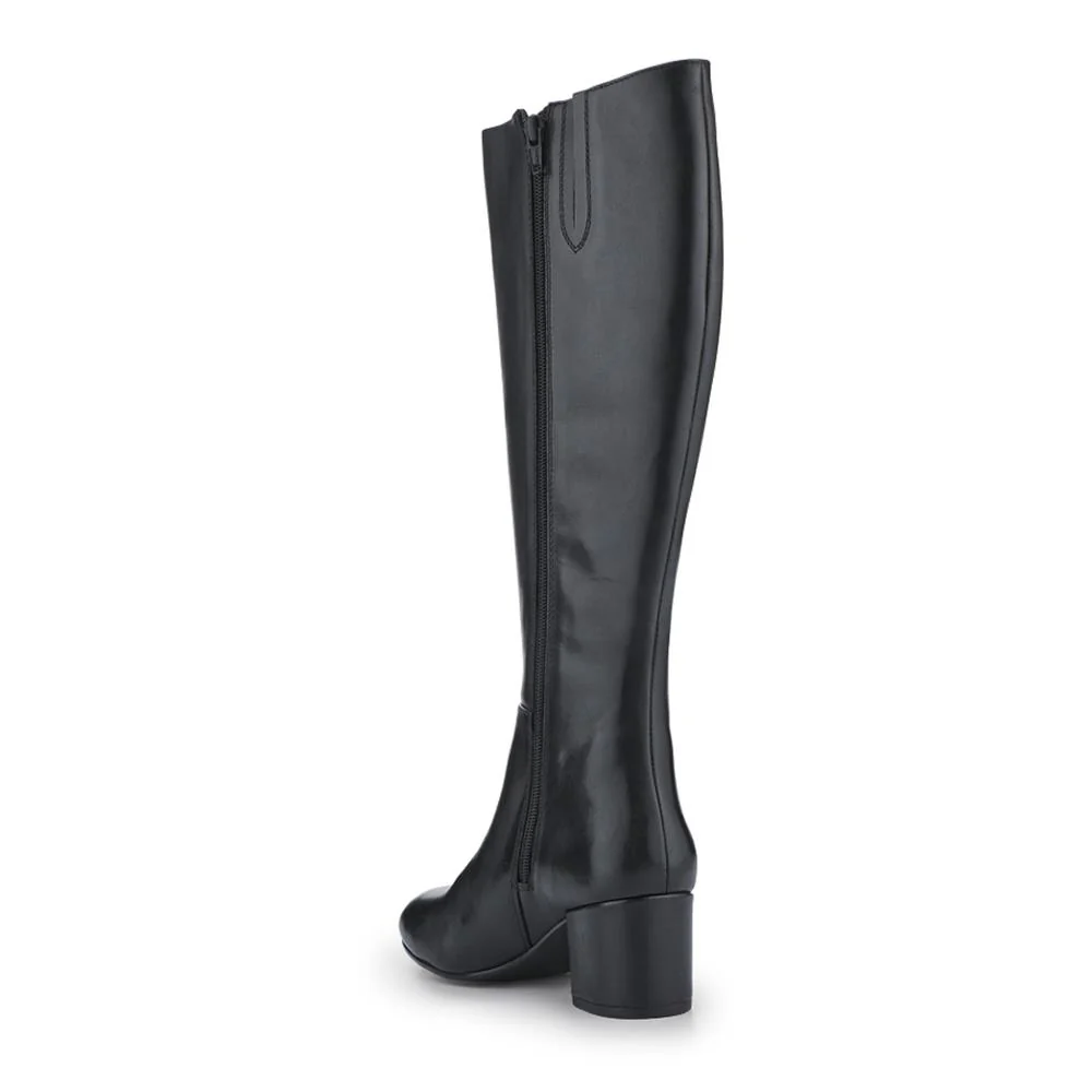 LouLou1 Slim Calf-Fit Long Boots - LOULOU1S / 328 288 - Black Leather - Image 4