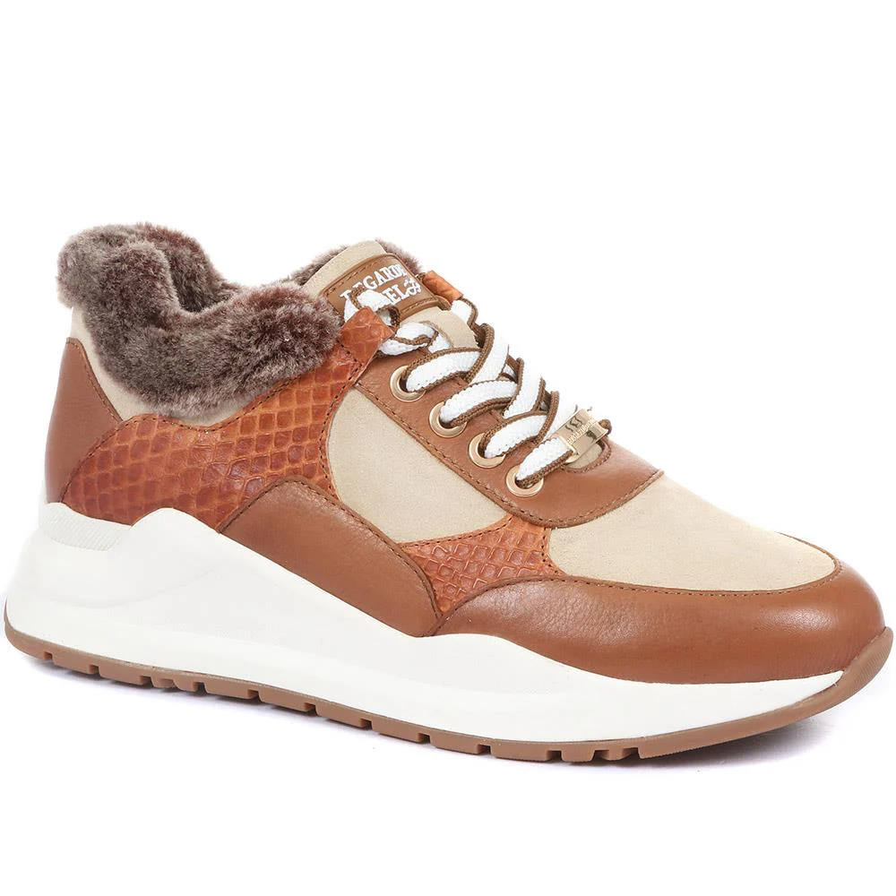 Luana Faux Fur Trim Trainers - SINO34532 / 321 013