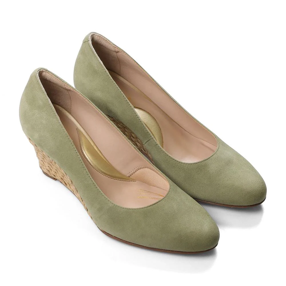 Lux Comfort Wedges - ELYSE - Elyse / null - Spring Green Suede