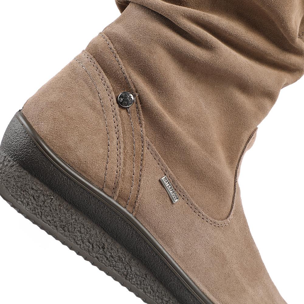 Majesty Wide Fit Leather Slouch Boots - MAJESTY / 328 601 - Taupe Suede - Image 5