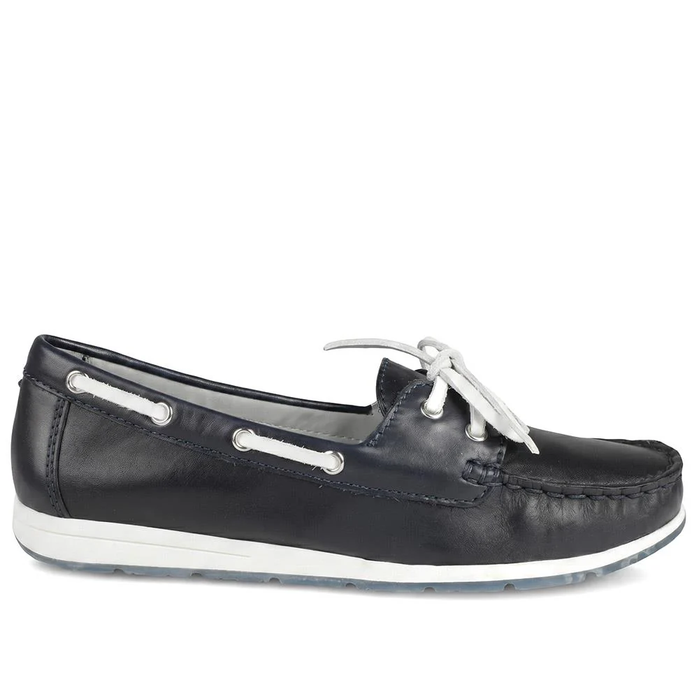 Marco Tozzi Lace Upper Boat Shoes - WEN43002 / 330 470 - Navy - Image 3