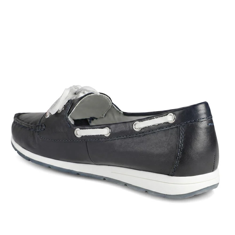 Marco Tozzi Lace Upper Boat Shoes - WEN43002 / 330 470 - Navy - Image 4