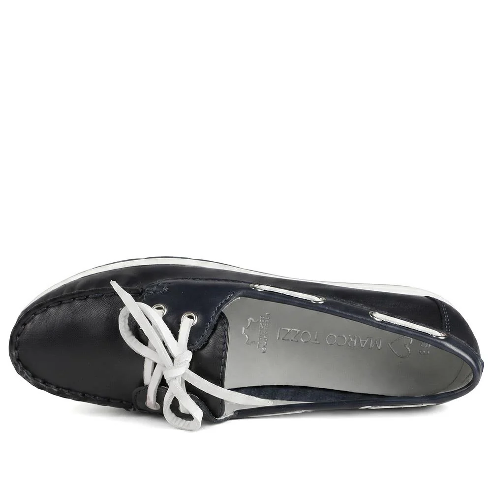Marco Tozzi Lace Upper Boat Shoes - WEN43002 / 330 470 - Navy - Image 5