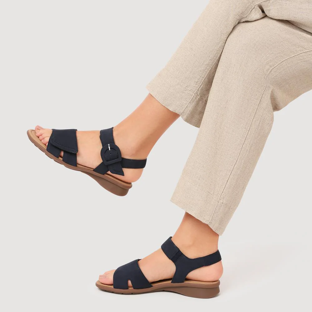 Marion Gabor Leather Dual-Fasten Sandals - GAB41527 / 327 034 - Navy - Image 5