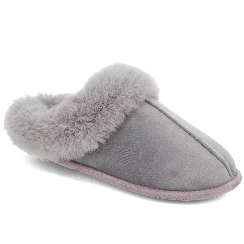 Memory Foam Mule Slippers - QING40036 / 326 295 - Grey