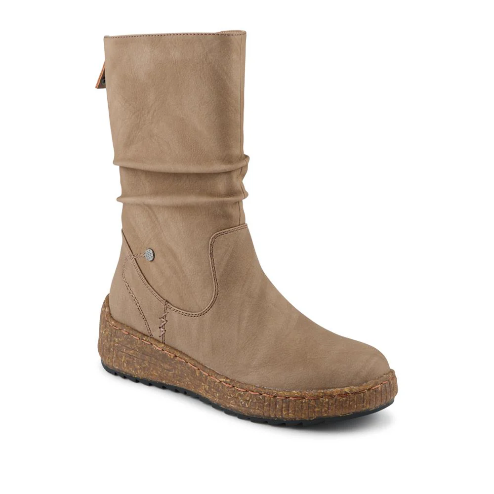 Mid Calf Wedged Slouch Boots - WOIL42052 / 328 495