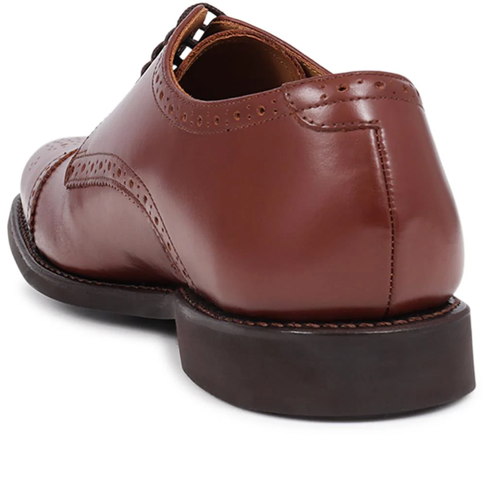 Mile End Goodyear Welted Polished Leather Brogues - MILEEND2 / 318 986 - Chestnut - Image 3