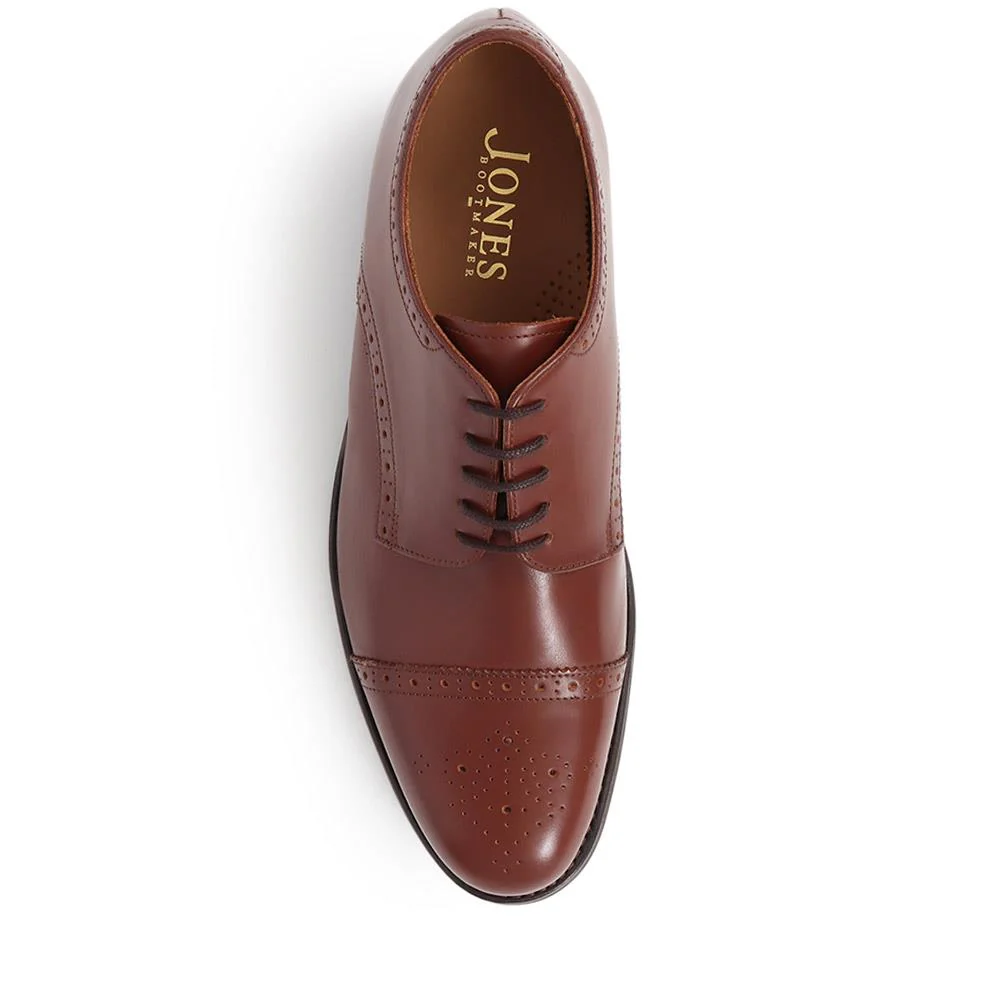 Mile End Goodyear Welted Polished Leather Brogues - MILEEND2 / 318 986 - Chestnut - Image 5