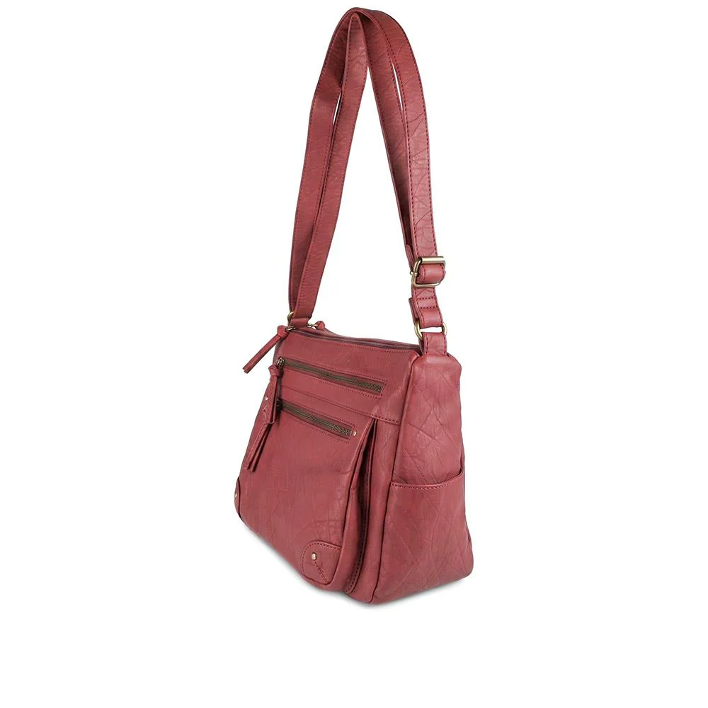 Multi Zip Pocket Crossbody Bag - JEWN42000 / 328 417 - Burgundy - Image 4