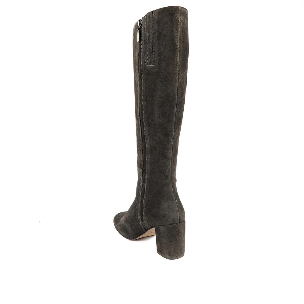 Neptune Large Calf Fit Long Leather Boots - NEPTUNELONGL / 326 217 - Chocolate Suede - Image 3