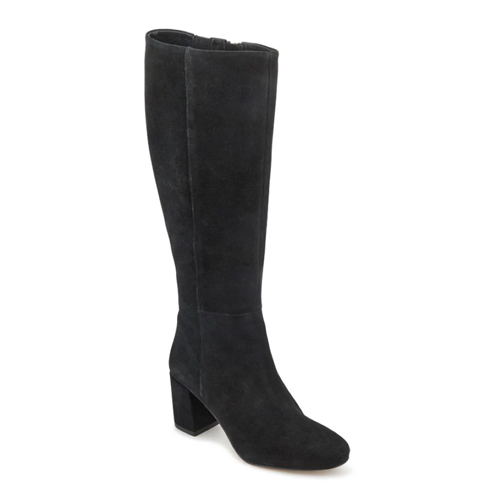 Neptune Small Calf Fit Long Leather Boots - NEPTUNELONGS / 326 215 - Black Suede