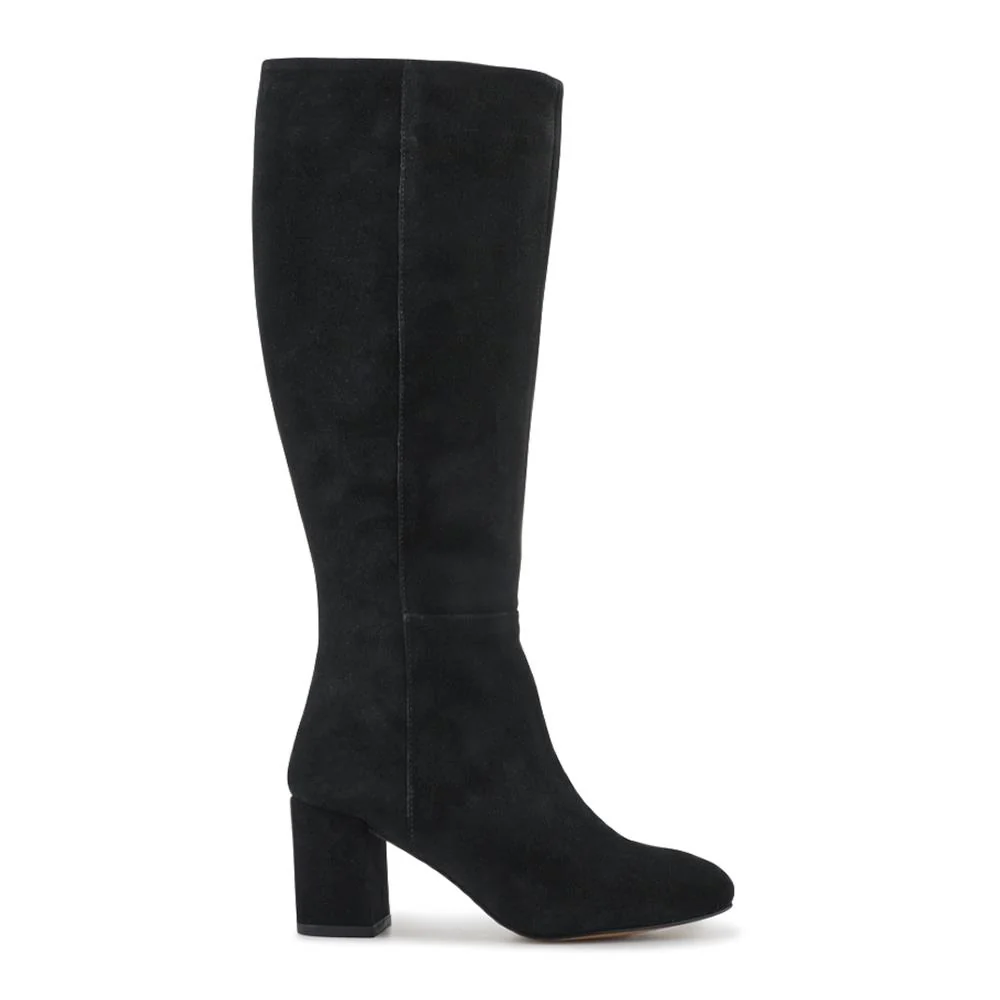 Neptune Small Calf Fit Long Leather Boots - NEPTUNELONGS / 326 215 - Black Suede - Image 2
