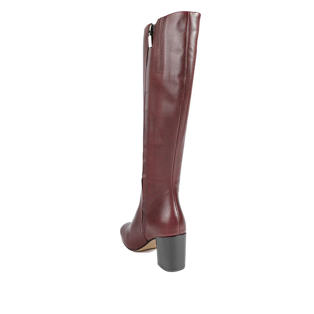 Neptune Small Calf Fit Long Leather Boots - NEPTUNELONGS / 326 215 - Burgundy - Image 3