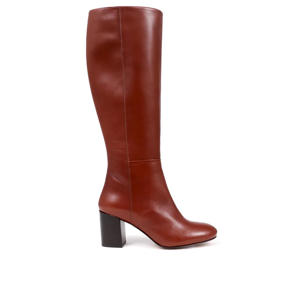 Neptune Small Calf Fit Long Leather Boots - NEPTUNELONGS / 326 215 - Tan - Image 2