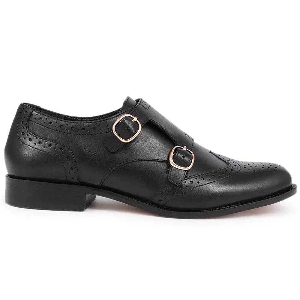 Oakwood Monkstrap Shoes - OAKWOOD / 326 203 - Black - Image 2