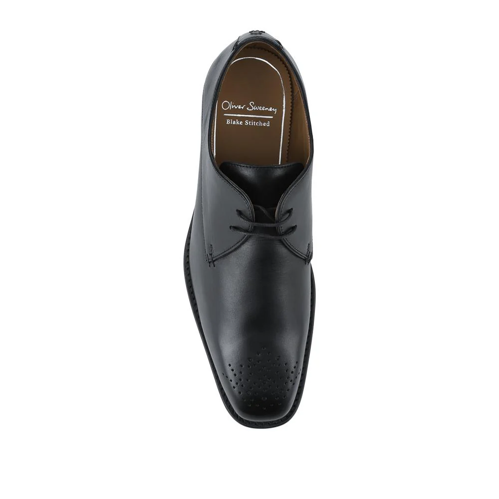 Oliver Sweeney Joel Antiqued Leather Derby Shoes - OLIVR42500 / 328 550 - Black - Image 4