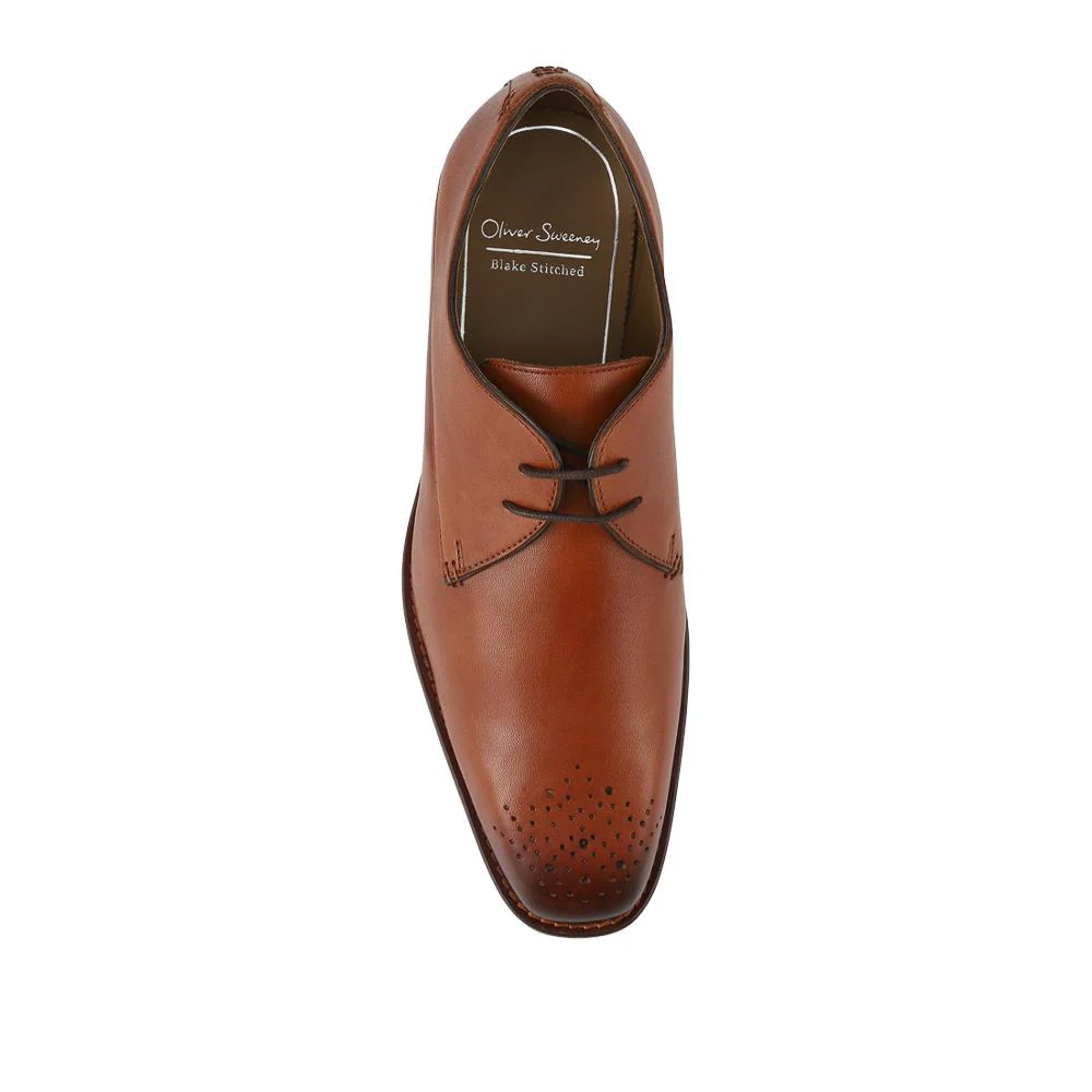 Oliver Sweeney Joel Antiqued Leather Derby Shoes - OLIVR42500 / 328 550 - Tan - Image 4