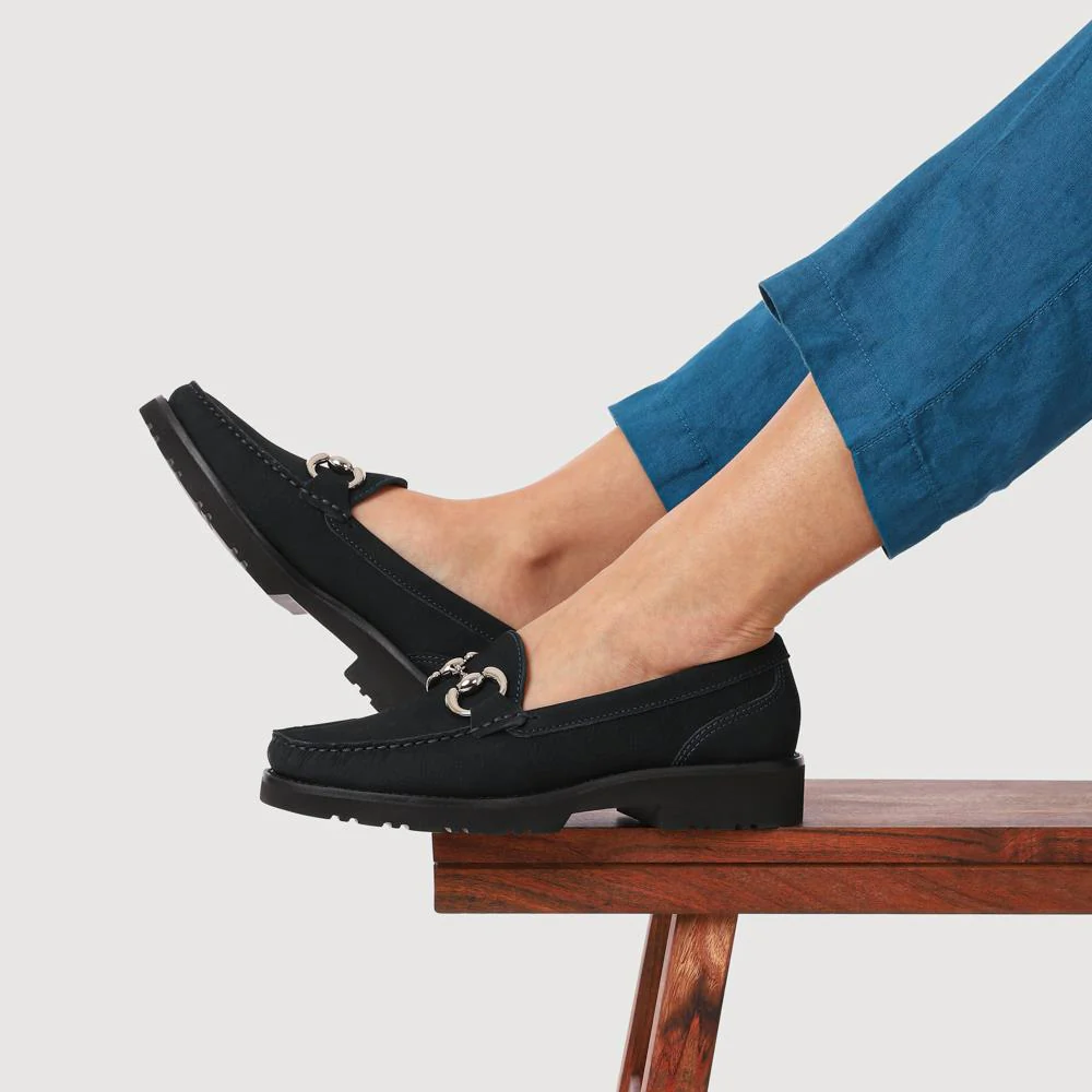 Orlana Leather Slip-On Moccasins - ORLANA / 327 593 - Navy - Image 5