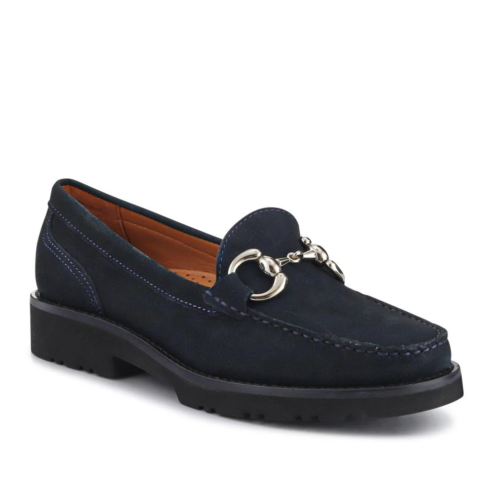 Orlana Leather Slip-On Moccasins - ORLANA / 327 593 - Navy