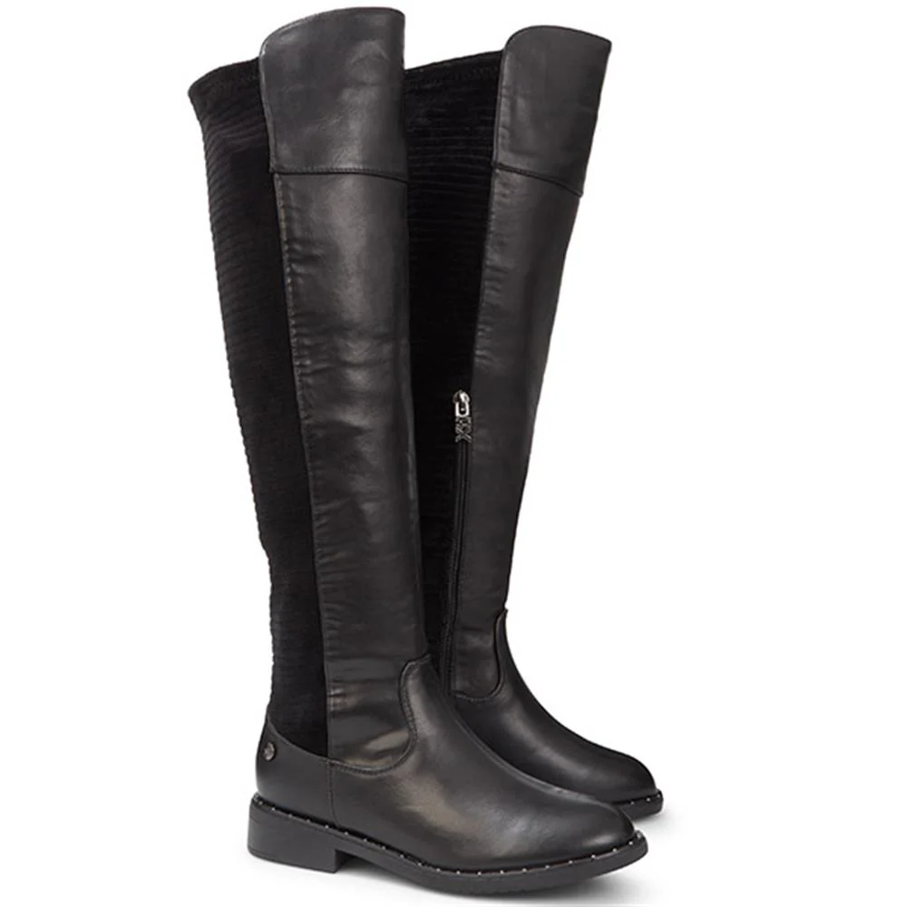Over the Knee Flat Boot - XTI28539 / 313 746 - Black - Image 2